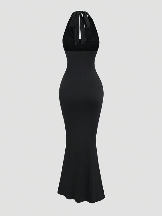 Black Dress for Women Pleated Mermaid Party Dress for Cocktail Dinner Evening Events