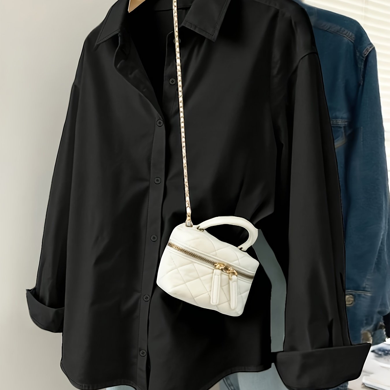 White Shirt for Women Long Sleeve French Style Button Shirt for Office Work Capsule Outfits