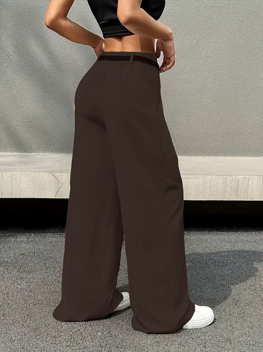 Wide Leg Trousers for Women – High Waisted, Elastic Waist, Loose Fit and Full Length