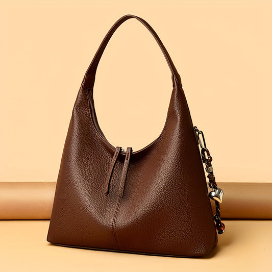 OGEHUAFEE Wo Elegant Large Capacity Tote Handbag with Golden-Tone Hardware, Zipper Closure & Nylon Lining - Multi-Color Options (Khaki/Coffee Brown/Dark Gray/Beige/Navy/Black) - Structured Handbag for, Travel, Formal Events, Shopping - Durable & Easy