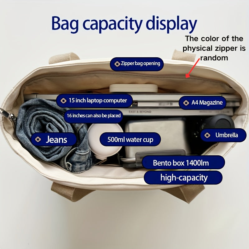 Tote Bag for Women Large Capacity Zipper Crossbody Shoulder Bag for Daily Use