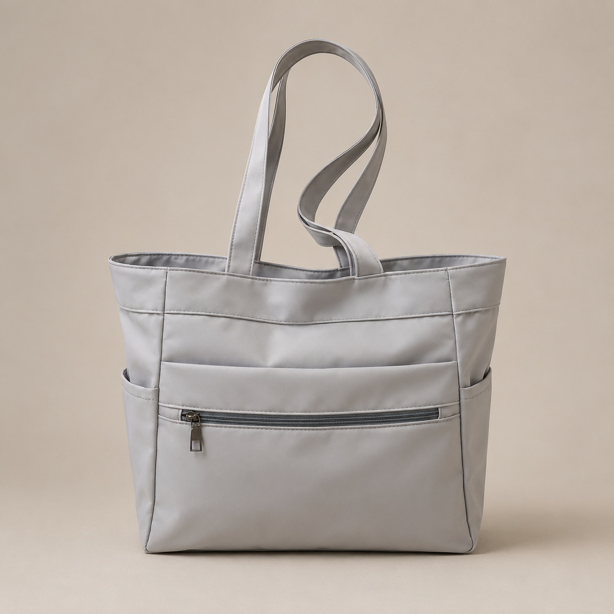 Nylon Tote Bag for Women Large Capacity Zip Shoulder Bag for Work Commute Shopping