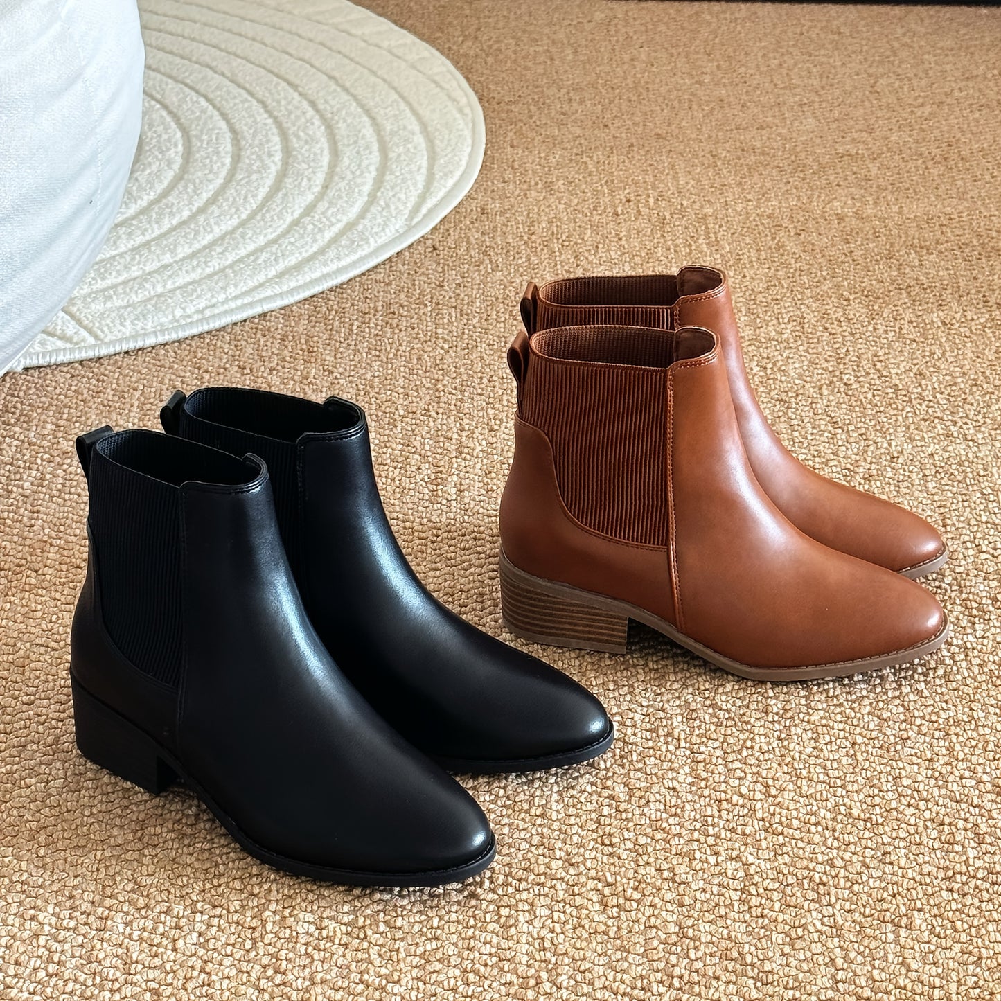 Chelsea Boots for Women Low Heel Slip On Ankle Boots for Work Travel Everyday