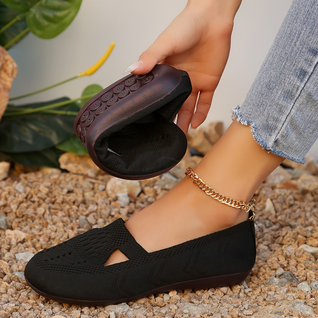 Single-Strap Knit Flats by Maisonvirelle