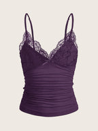 Strapless Ruffle Lace Top by Maisonvirelle
