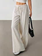 Linen Drawstring Trousers by Maisonvirelle
