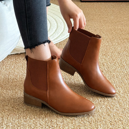 Chelsea Boots for Women Low Heel Slip On Ankle Boots for Work Travel Everyday