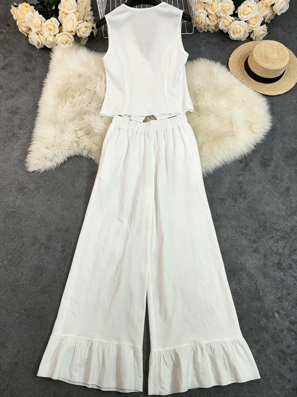 Linen Waistcoat Trouser Set by Maisonvirelle