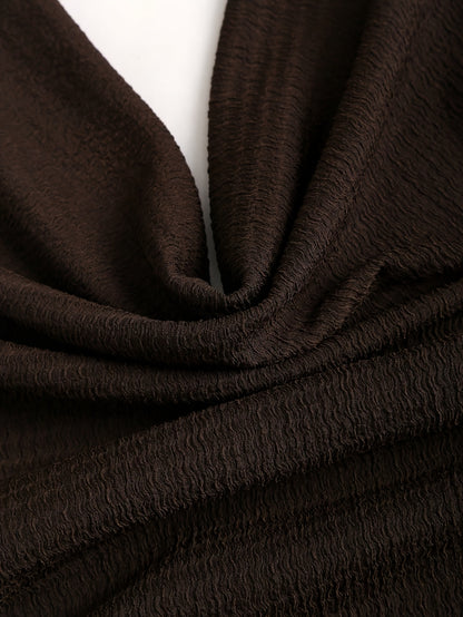Party Dress for Women Draped Neckline Asymmetric Ruffle Dress with Metal Buckle