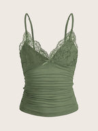 Pleated Strapless Lace Top by Maisonvirelle