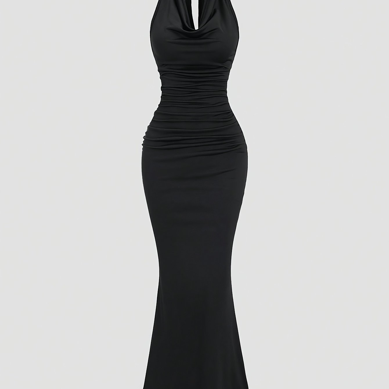 Black Dress for Women Pleated Mermaid Party Dress for Cocktail Dinner Evening Events