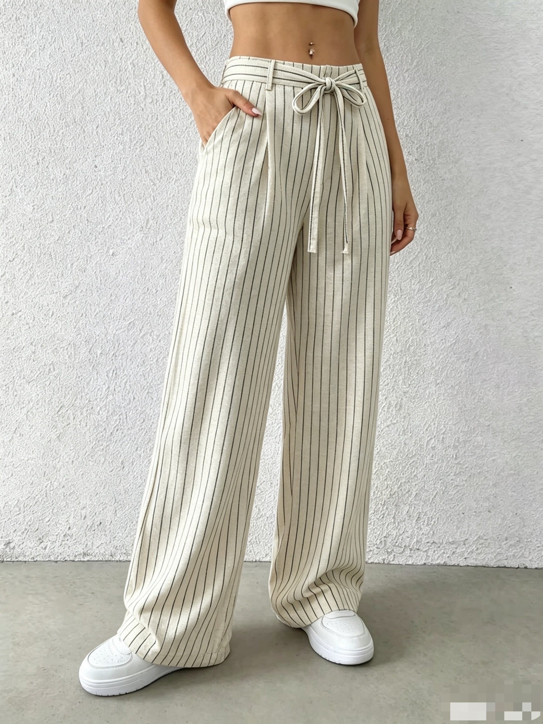 Striped Linen Trousers by Maisonvirelle