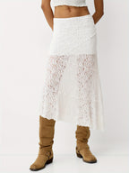 Lace Patchwork Maxi Skirt by Maisonvirelle