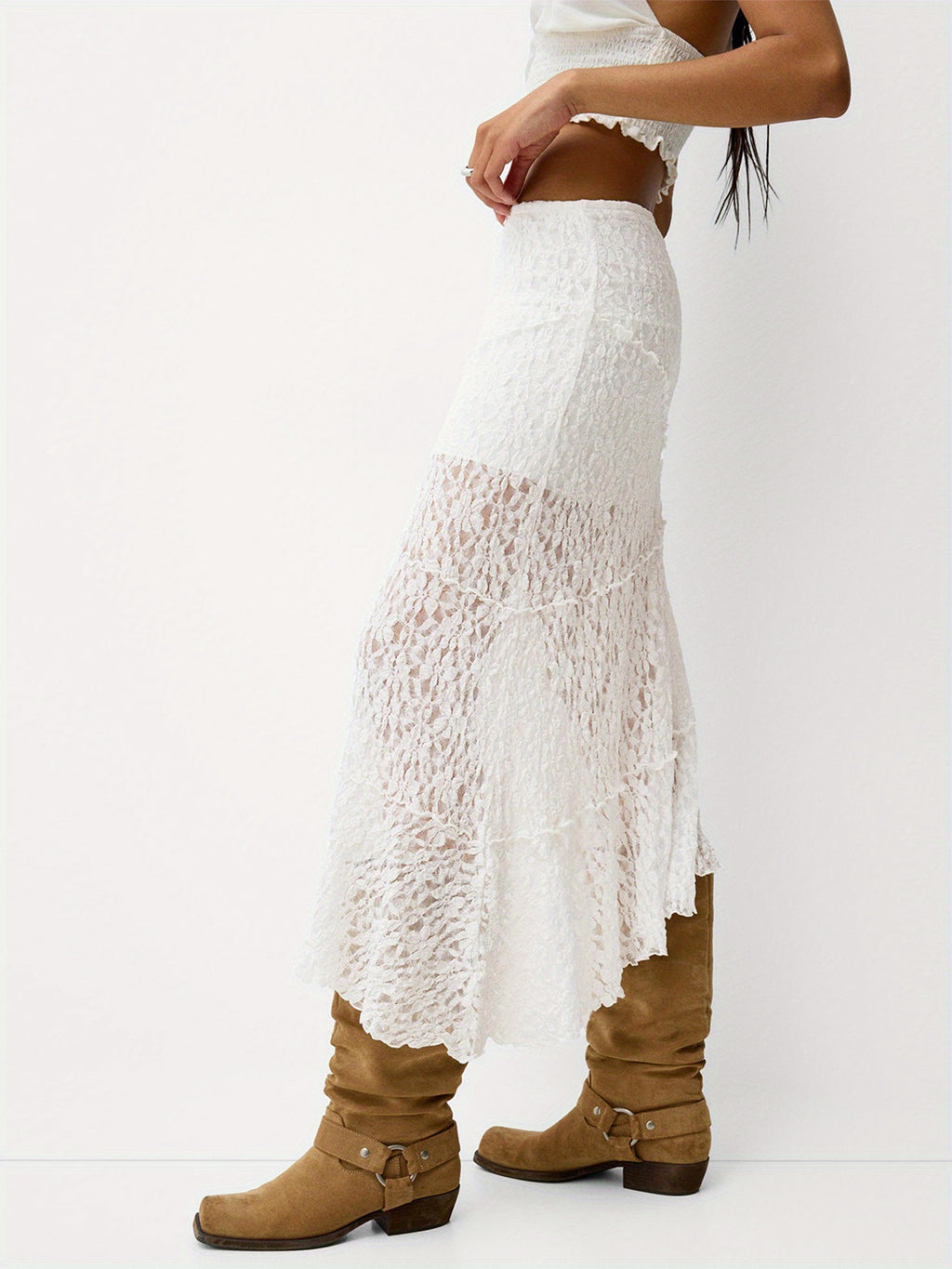 Lace Patchwork Maxi Skirt by Maisonvirelle