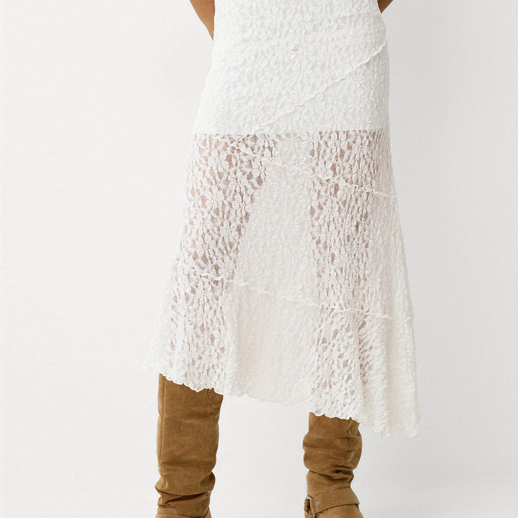 Lace Patchwork Maxi Skirt by Maisonvirelle