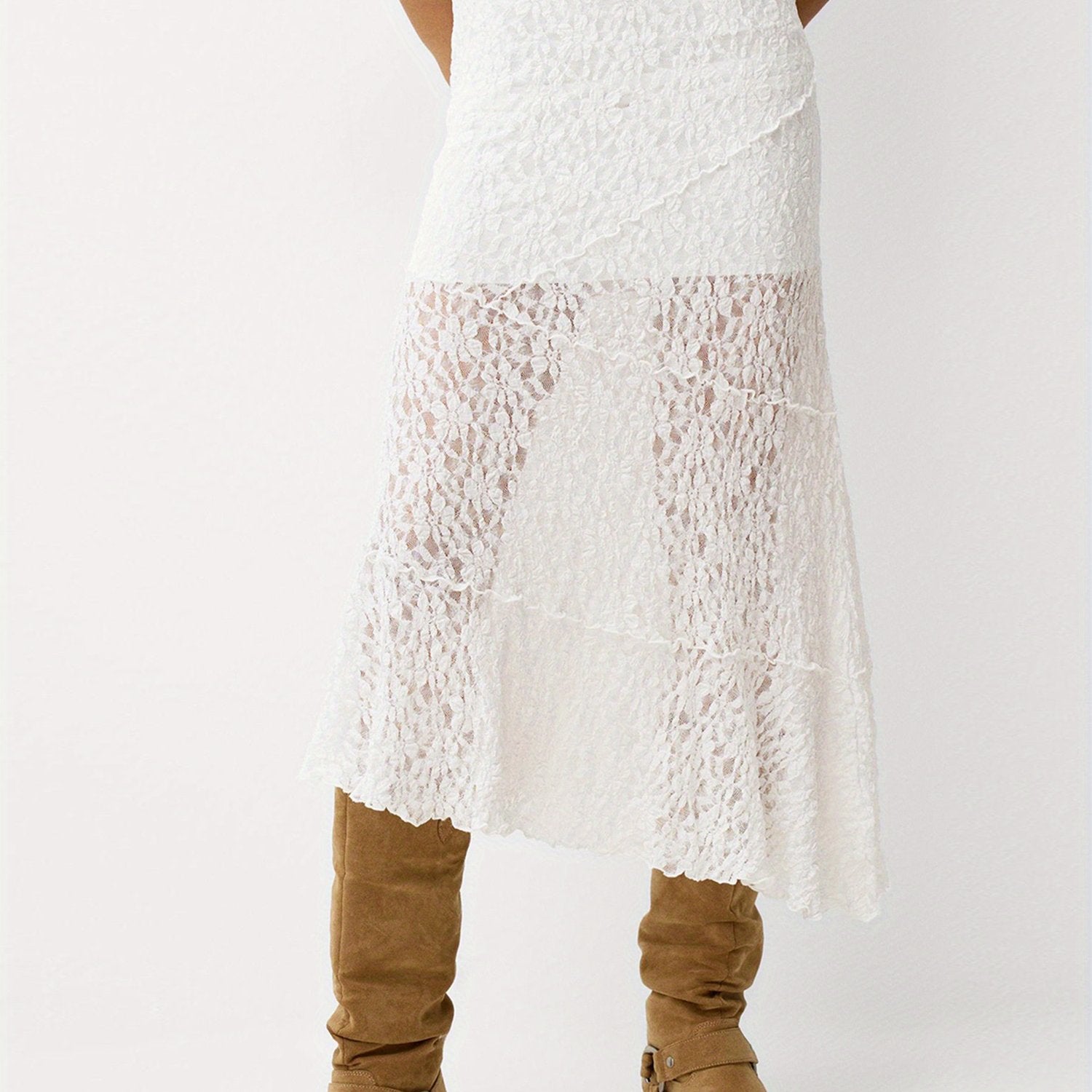 Lace Patchwork Maxi Skirt by Maisonvirelle
