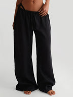 Elastic Waist Linen Trousers by Maisonvirelle