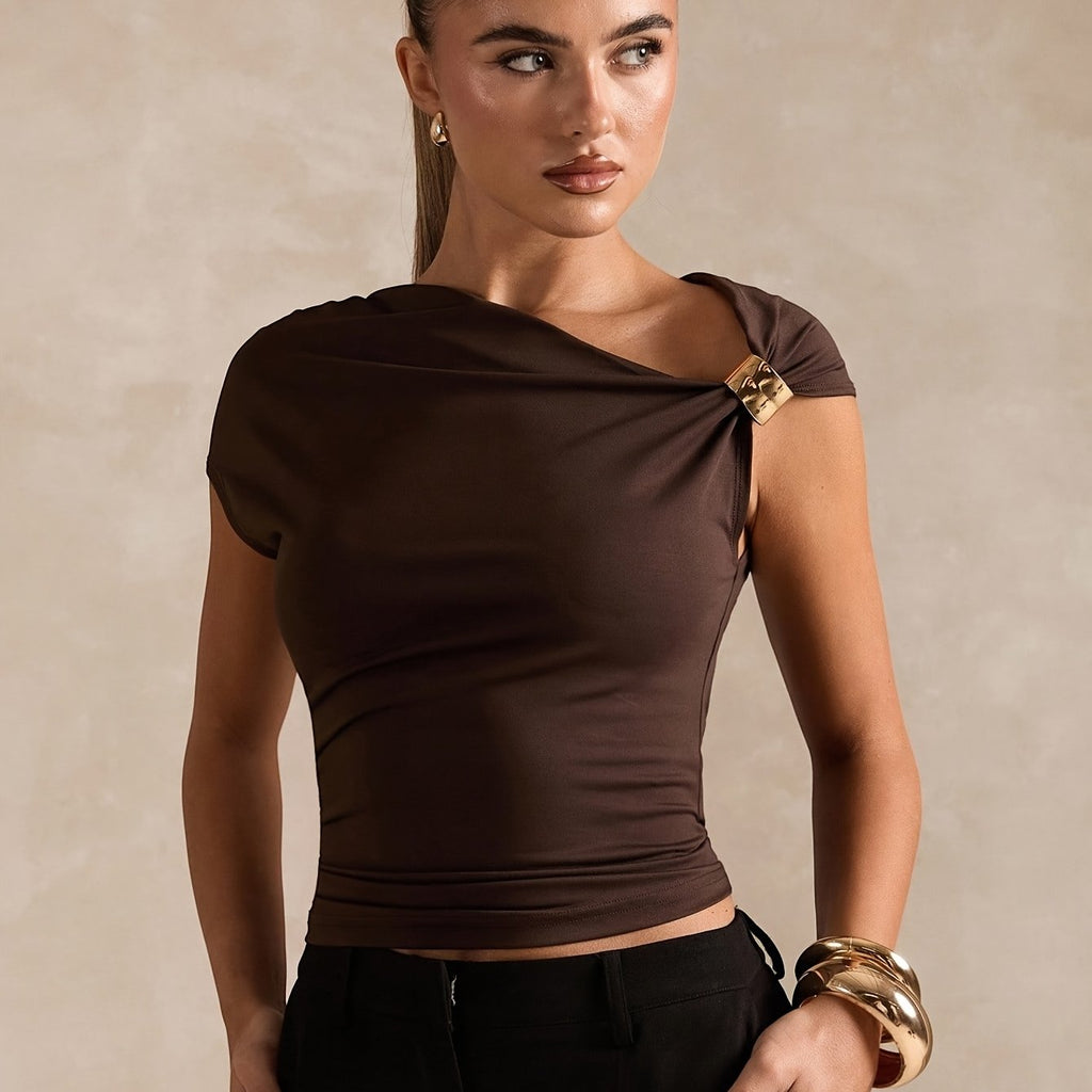 Asymmetric Off-Shoulder Top by Maisonvirelle