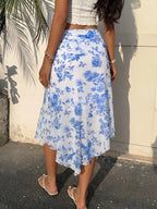 Blue Print A-Line Skirt by Maisonvirelle