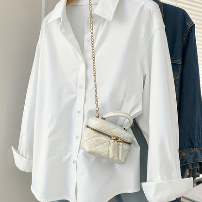 White Shirt for Women Long Sleeve French Style Button Shirt for Office Work Capsule Outfits