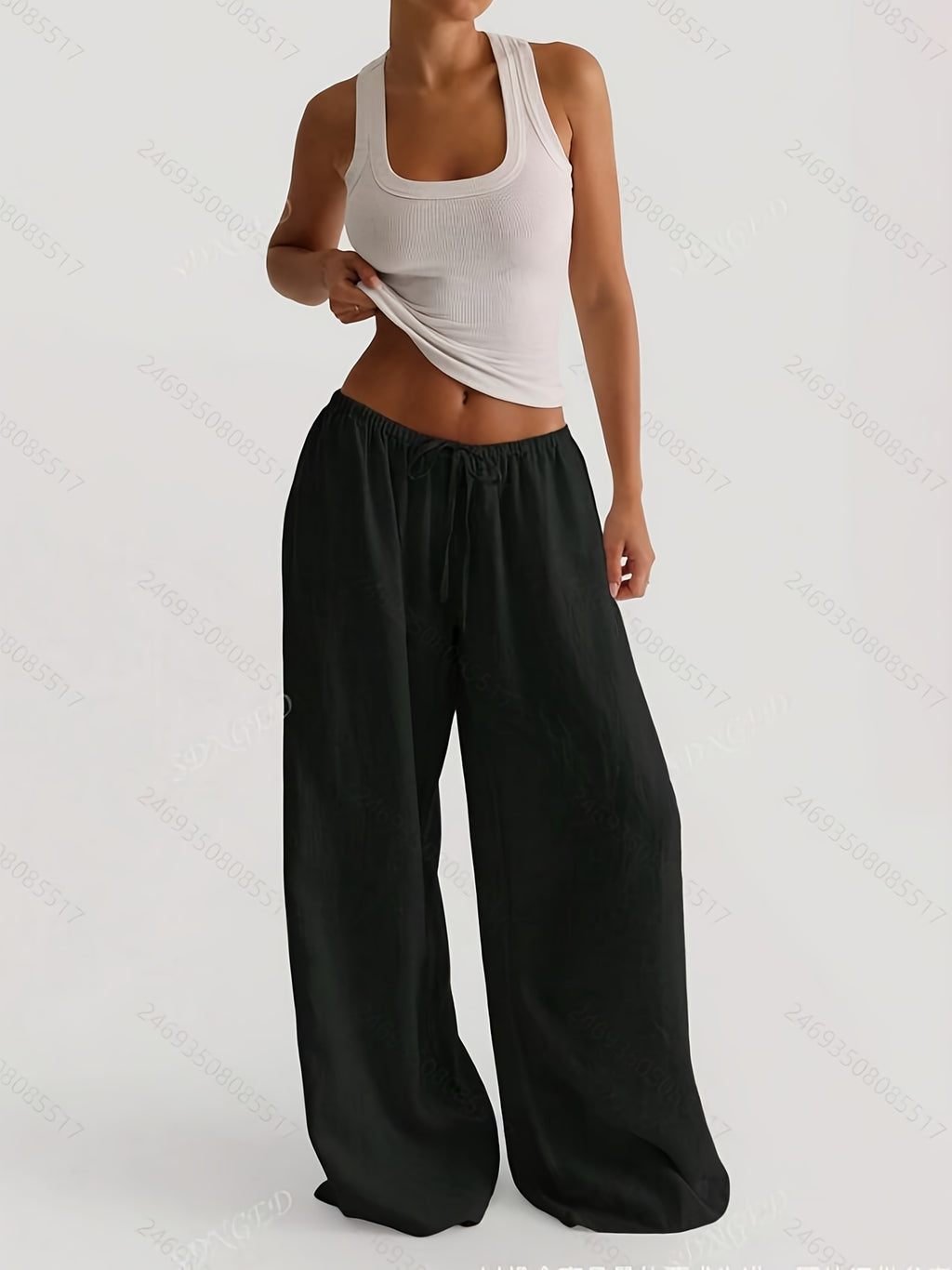 Elastic Waist Linen Trousers by Maisonvirelle