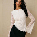 Asymmetric Mesh Lace Top by Maisonvirelle