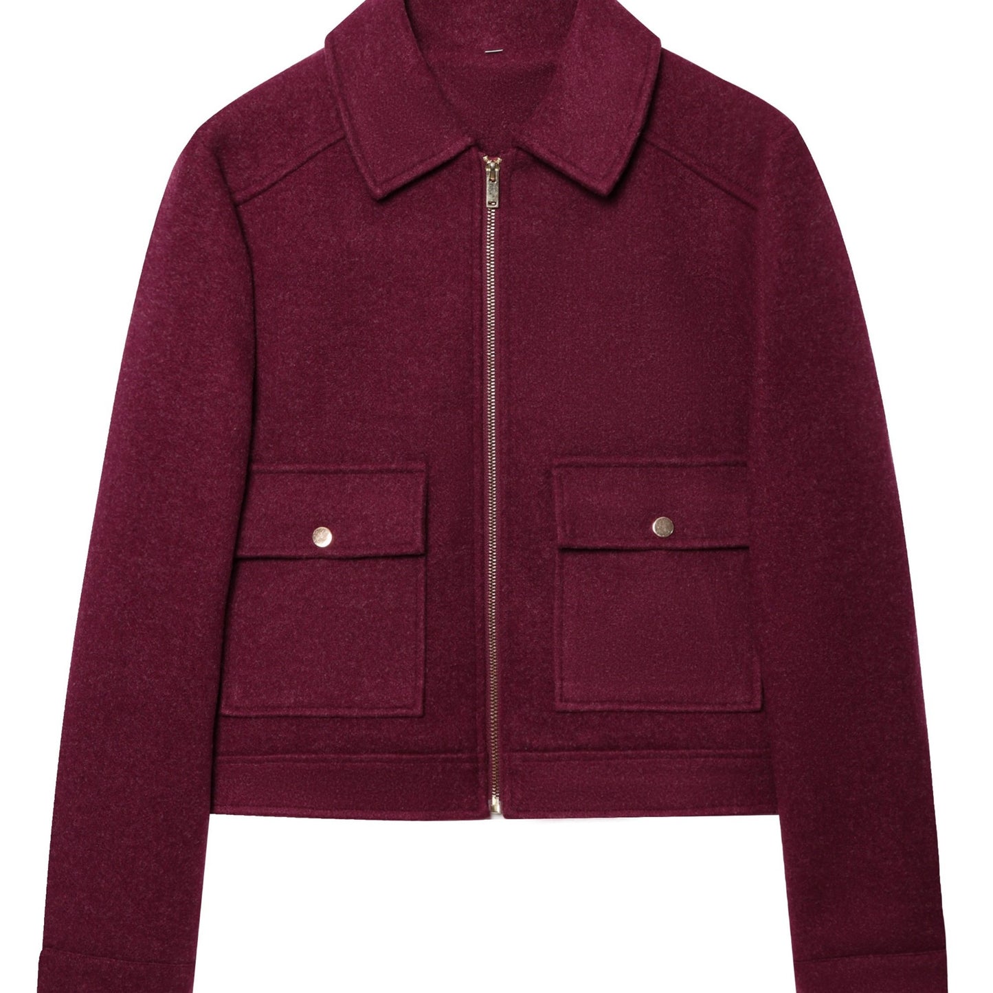 Short Coat for Women Zip Front Jacket with Pockets for Autumn Winter Everyday