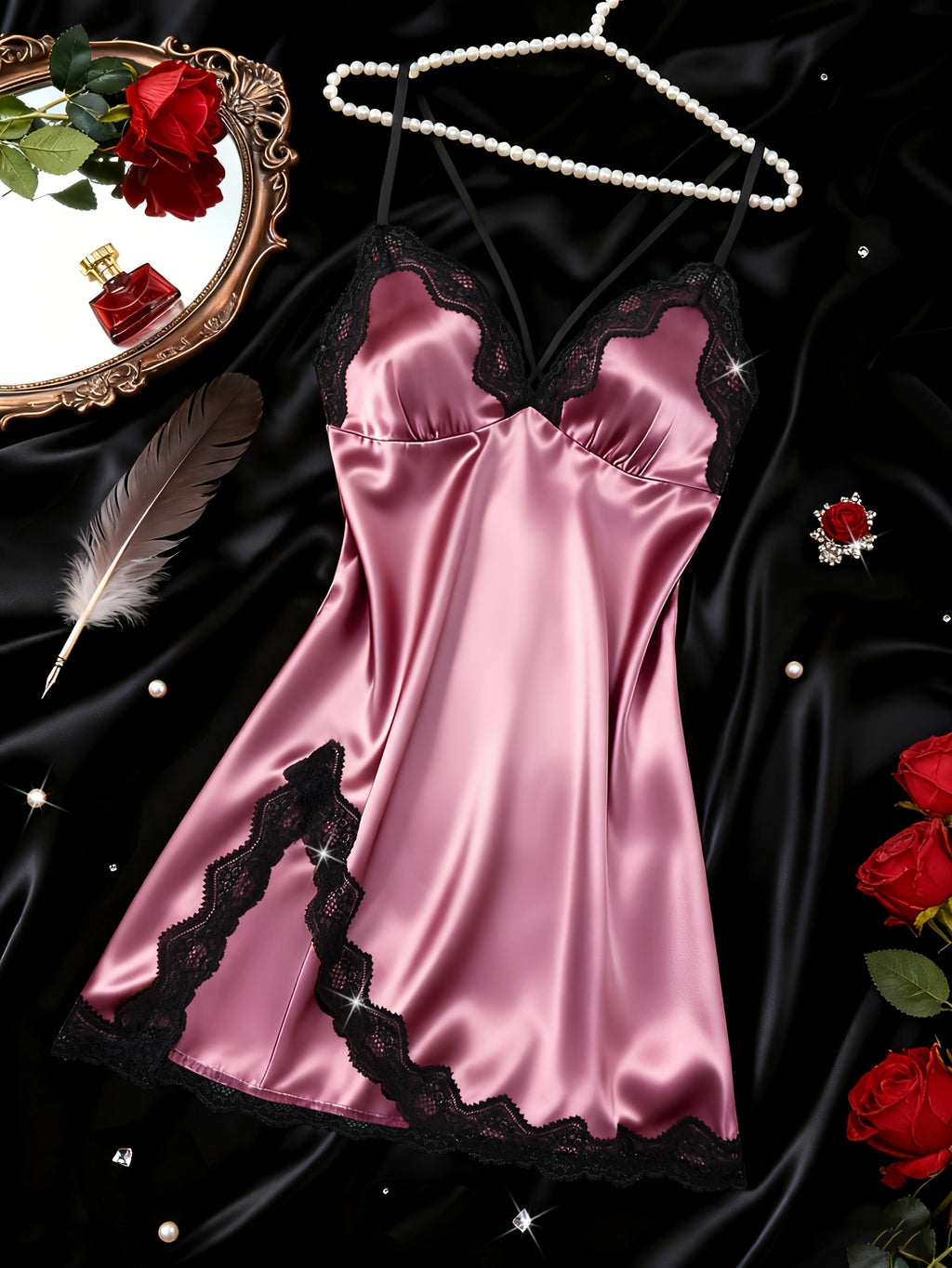 Cross Back Satin Slip Dress by Maisonvirelle