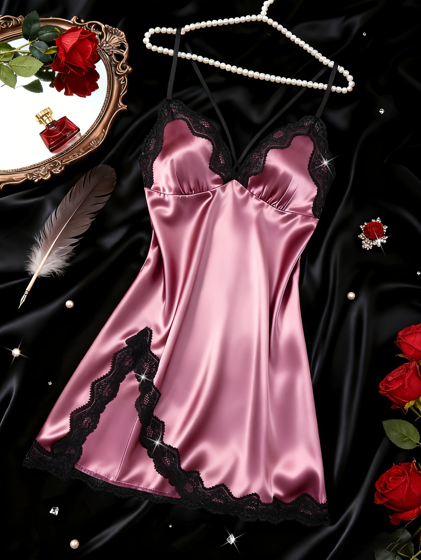 Cross Back Satin Slip Dress by Maisonvirelle