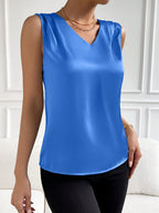 V-Neck Satin Vest by Maisonvirelle