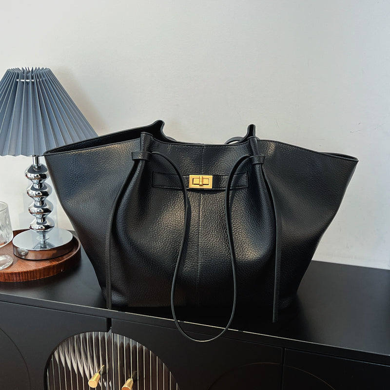 Tote Bag for Women Large Shoulder Bag with Lock Detail for Work Travel Everyday