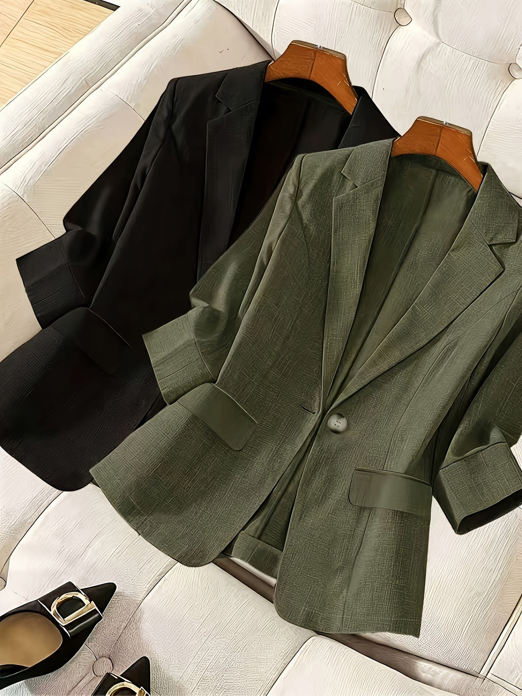2026 New High-End Seven-Sleeve Suit Jacket Women'S Summer Thin Commuter Temperament Slim And Thin Casual Small Suit, Work Interview Commuter Versatile Two-Piece Set