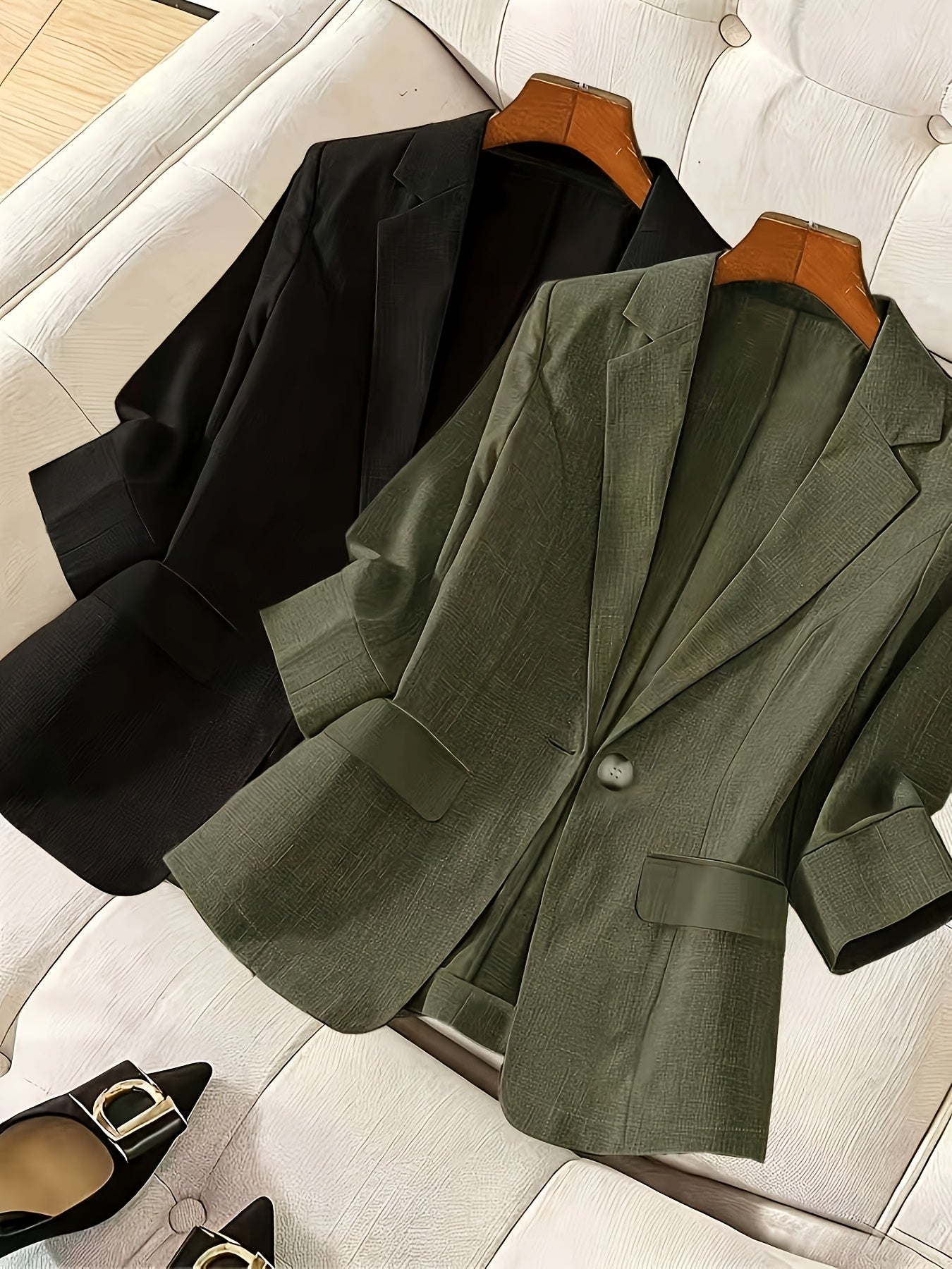 2026 New High-End Seven-Sleeve Suit Jacket Women'S Summer Thin Commuter Temperament Slim And Thin Casual Small Suit, Work Interview Commuter Versatile Two-Piece Set