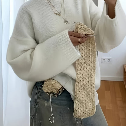 New Stylish And Elegant Casual Versatile Loose-Fit Round-Neck Long-Sleeve Women'S Sweater