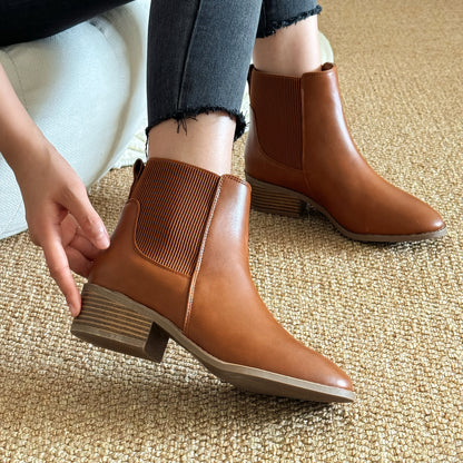 Chelsea Boots for Women Low Heel Slip On Ankle Boots for Work Travel Everyday