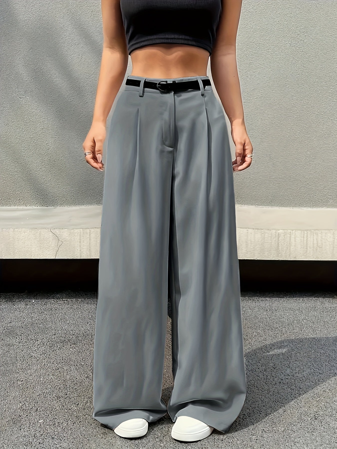 [Elegant High-Waisted] Elegant High-Waisted Wide-Leg Pants | Book Core Thousand Directional Style | Multifunctional Comfortable Machine Washable - Women's Fashion