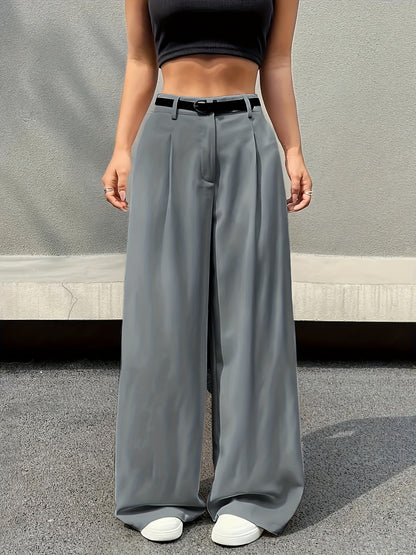 [Elegant High-Waisted] Elegant High-Waisted Wide-Leg Pants | Book Core Thousand Directional Style | Multifunctional Comfortable Machine Washable - Women's Fashion