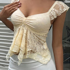 Heart Neck Lace T-Shirt by Maisonvirelle