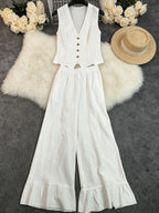 Linen Waistcoat Trouser Set by Maisonvirelle