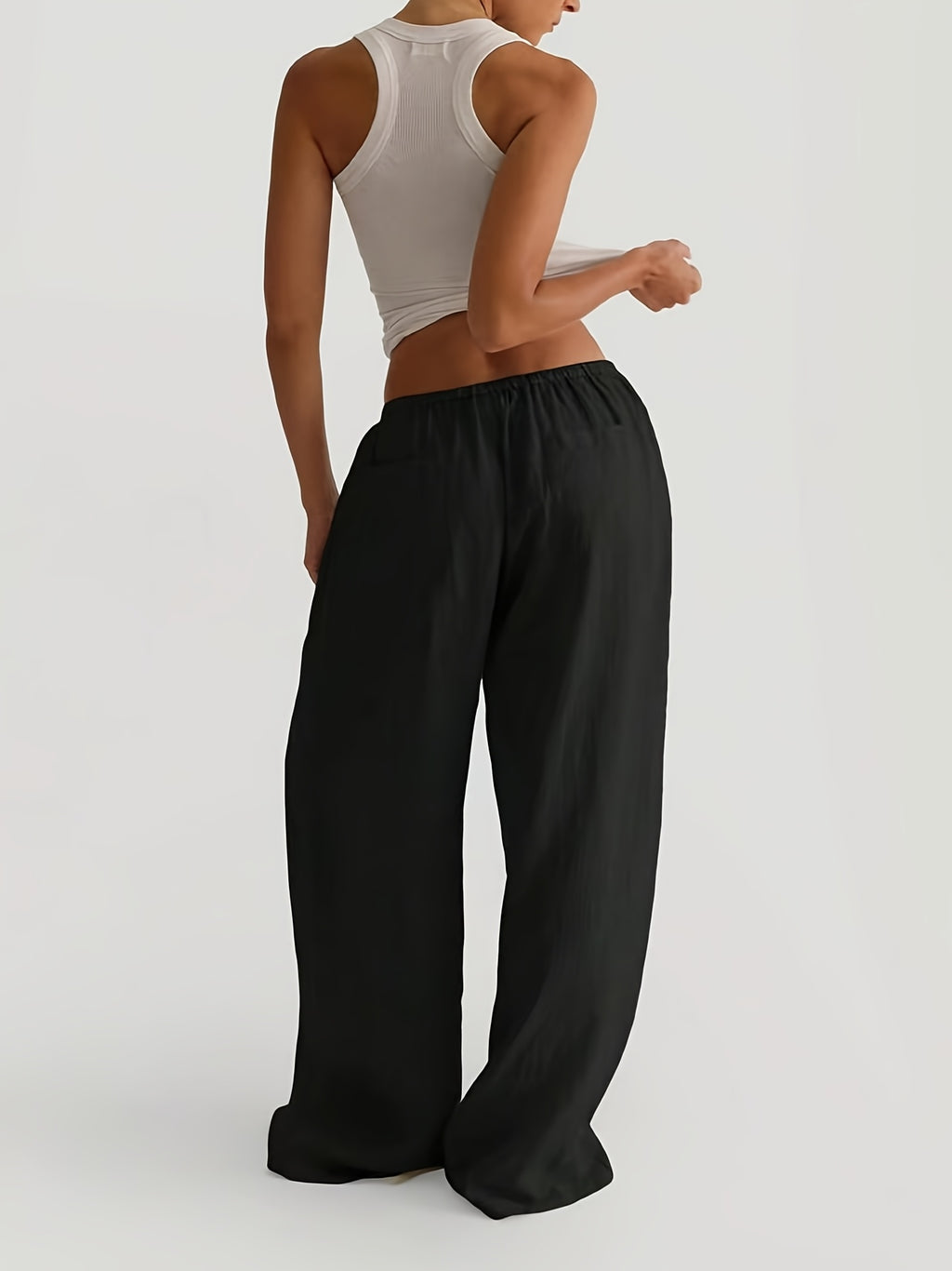 Elastic Waist Linen Trousers by Maisonvirelle