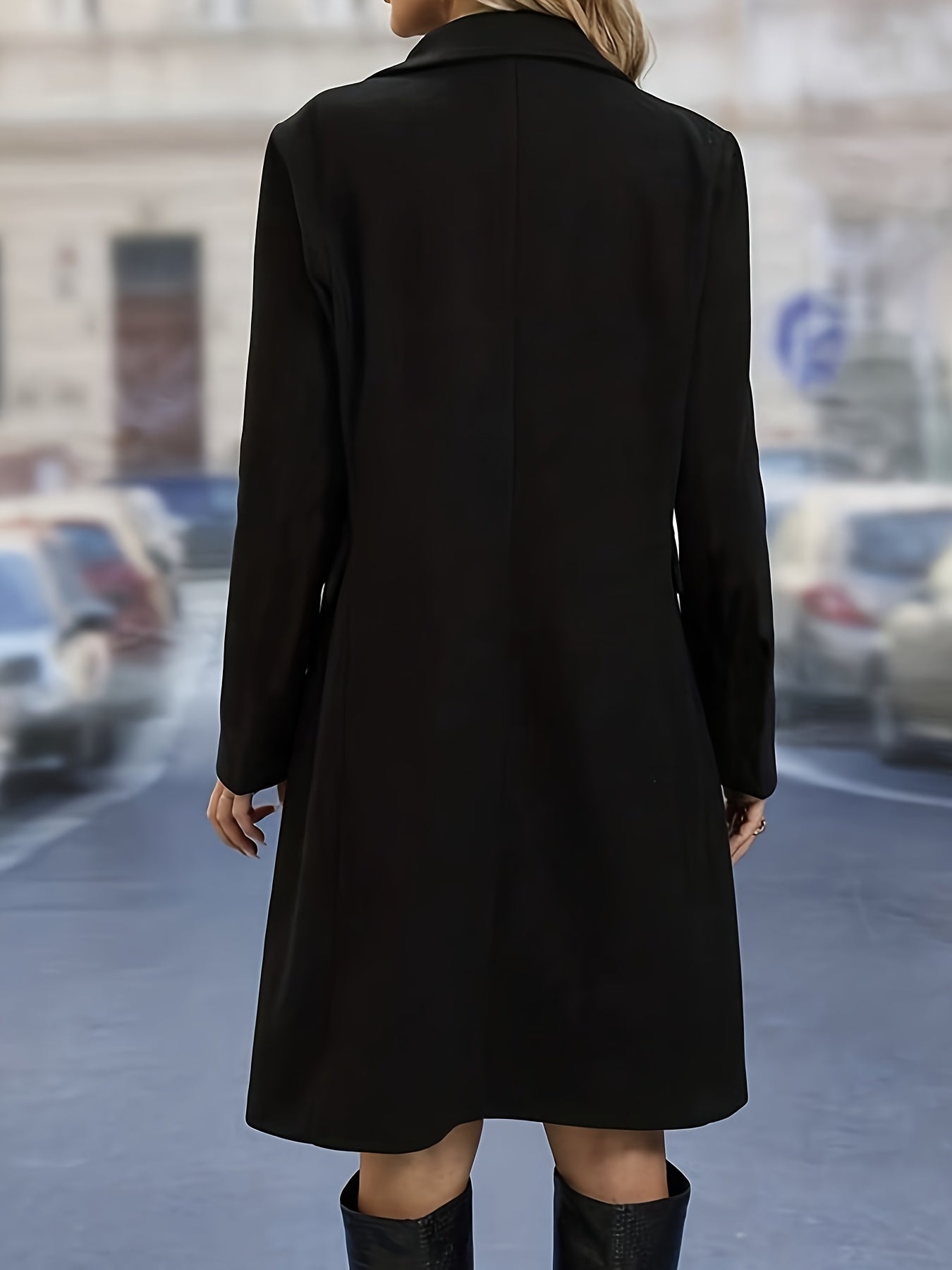 Trench Coat for Women Double Breasted Long Belted Coat for Office Travel Autumn