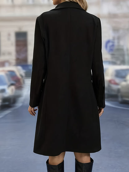 Trench Coat for Women Double Breasted Long Belted Coat for Office Travel Autumn