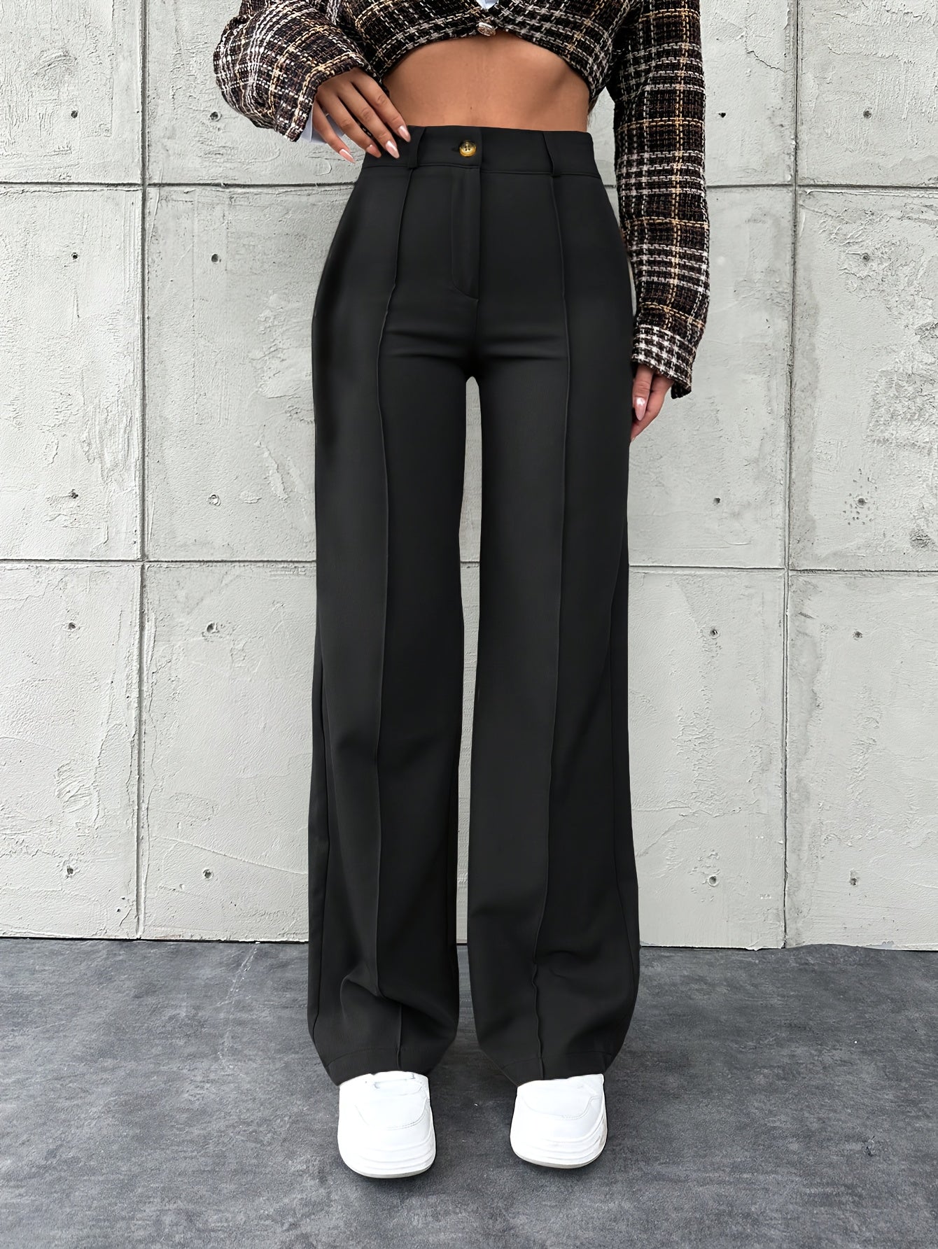 Tailored Trousers Women Straight Leg Business Pants for Office Work Everyday
