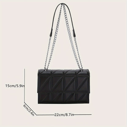 Quilted Crossbody Bag for Women – Chain Strap, Square Shape and Shoulder Carry