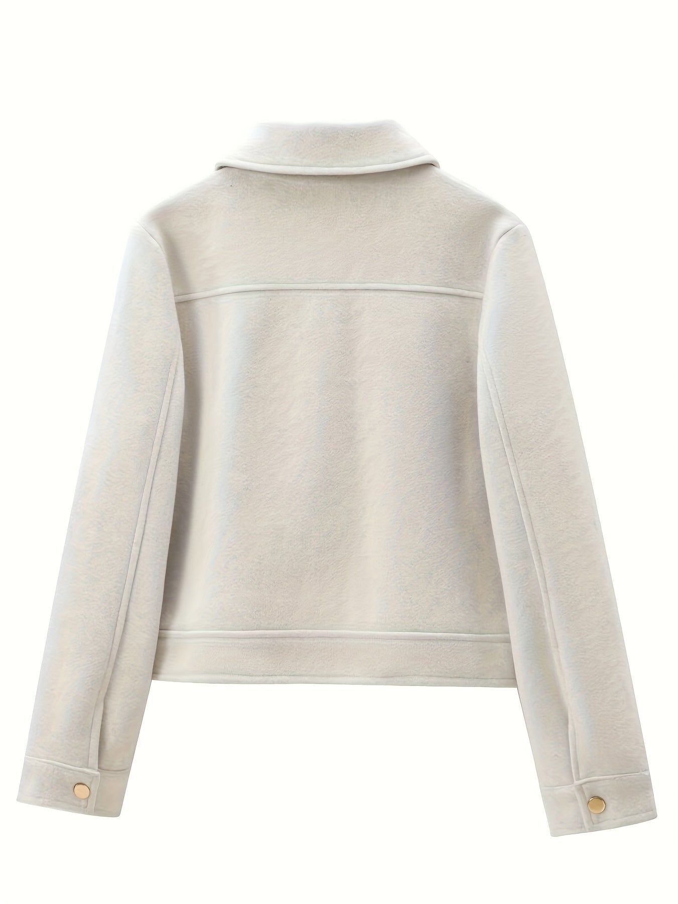 Short Coat for Women Zip Front Jacket with Pockets for Autumn Winter Everyday