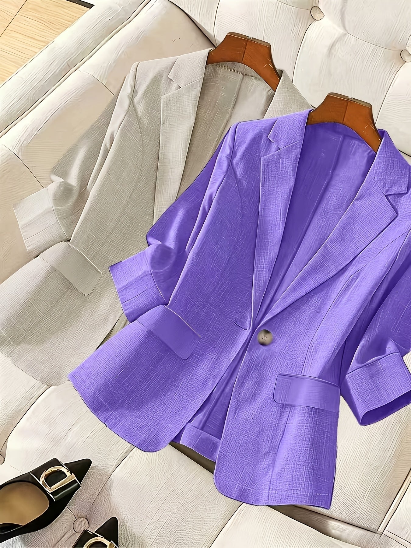 2026 New High-End Seven-Sleeve Suit Jacket Women'S Summer Thin Commuter Temperament Slim And Thin Casual Small Suit, Work Interview Commuter Versatile Two-Piece Set