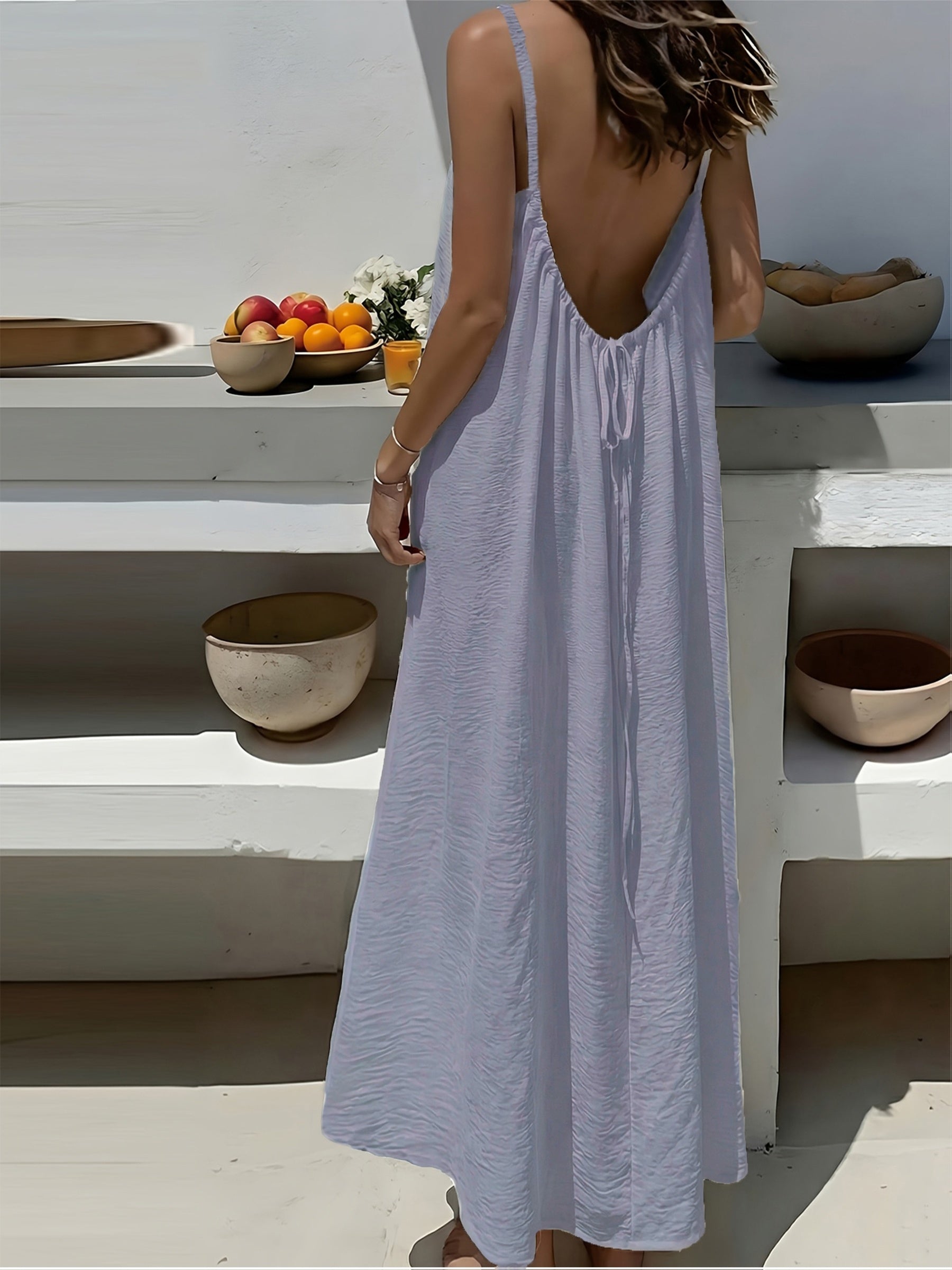 Backless Holiday Maxi Dress by Maisonvirelle