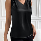 V-Neck Satin Vest by Maisonvirelle
