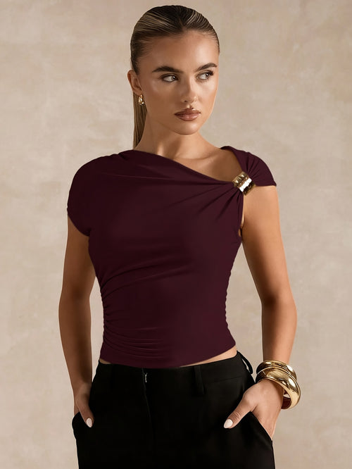 Asymmetric Off-Shoulder Top by Maisonvirelle