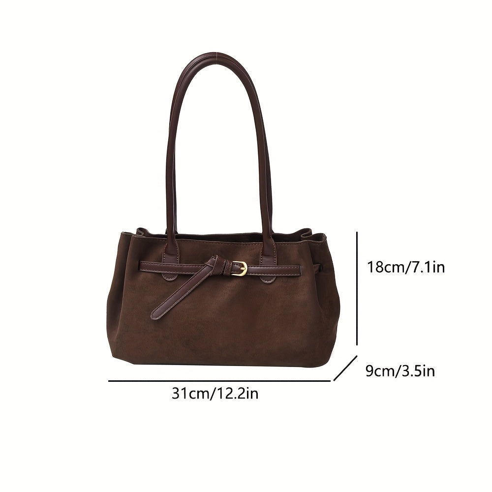 Shoulder Bag for Women Faux Suede Large Handbag for Work Daywear Autumn Winter